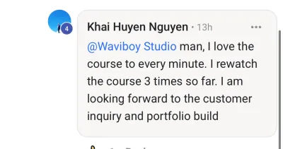 Academy testimonial about earning with AI creative skills