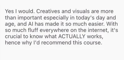 Academy review praising the video production suite