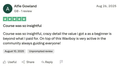 Academy member review praising course structure and updates