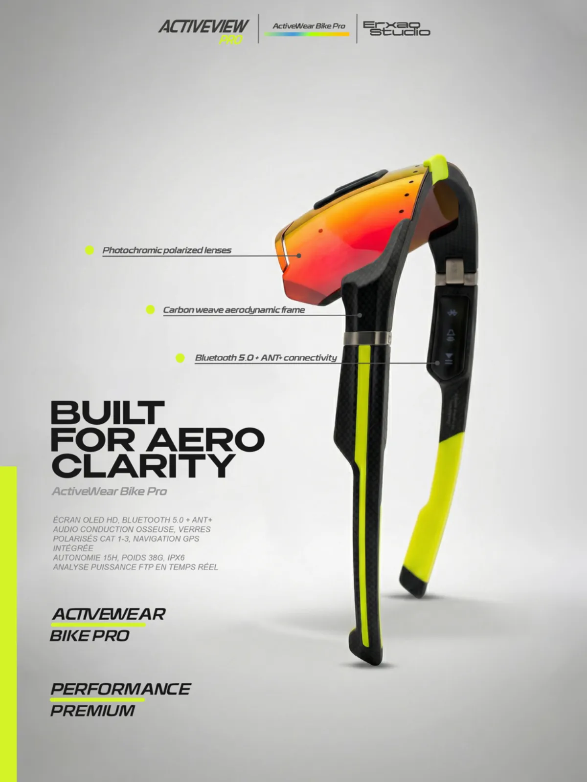 ActiveWear Bike Pro, AI generated product exploded view