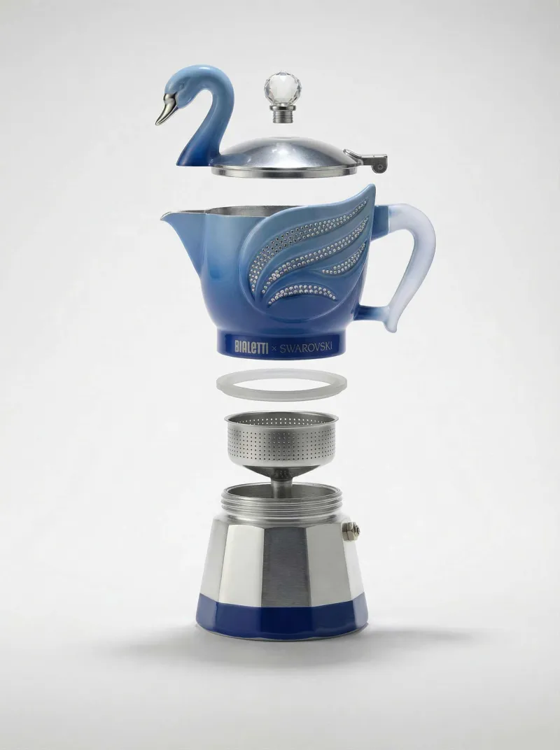 Bialetti x Swarovski, AI generated luxury collab