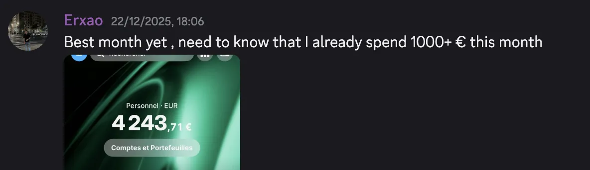 Erxao's bank showing &euro;4,243 best month
